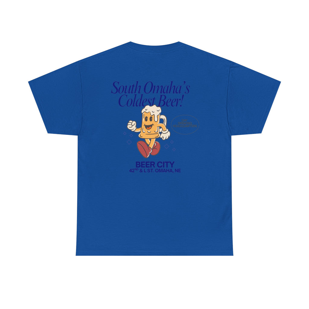 T-Shirt — 'South Omaha's Coldest Beer! Beer City' Retro Logo Tee