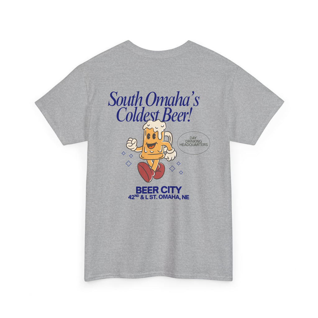 T-Shirt — 'South Omaha's Coldest Beer! Beer City' Retro Logo Tee