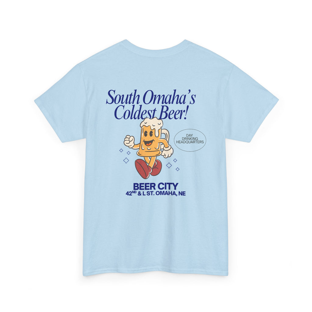 T-Shirt — 'South Omaha's Coldest Beer! Beer City' Retro Logo Tee