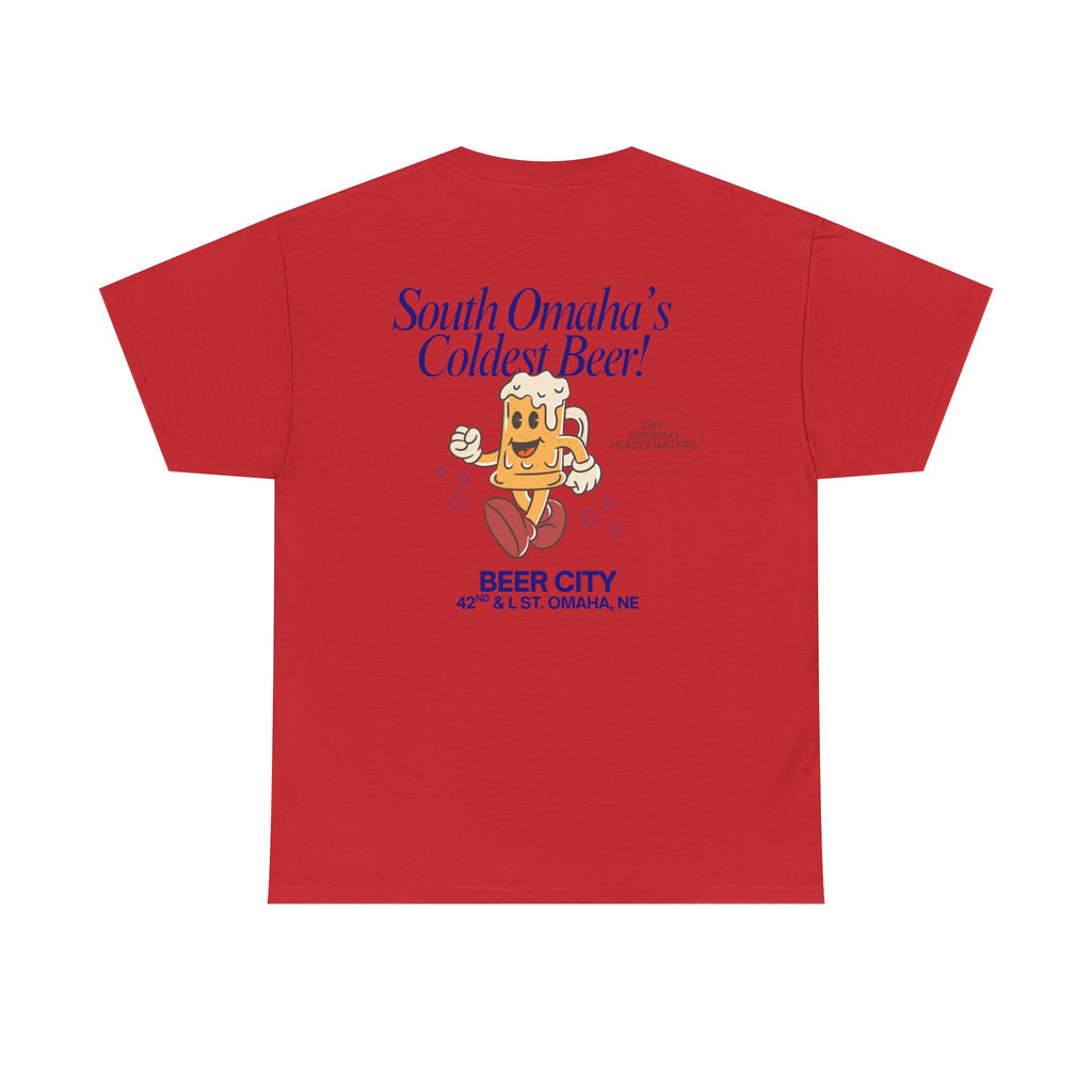 T-Shirt — 'South Omaha's Coldest Beer! Beer City' Retro Logo Tee