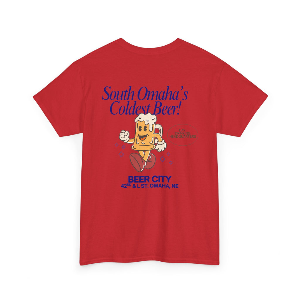 T-Shirt — 'South Omaha's Coldest Beer! Beer City' Retro Logo Tee