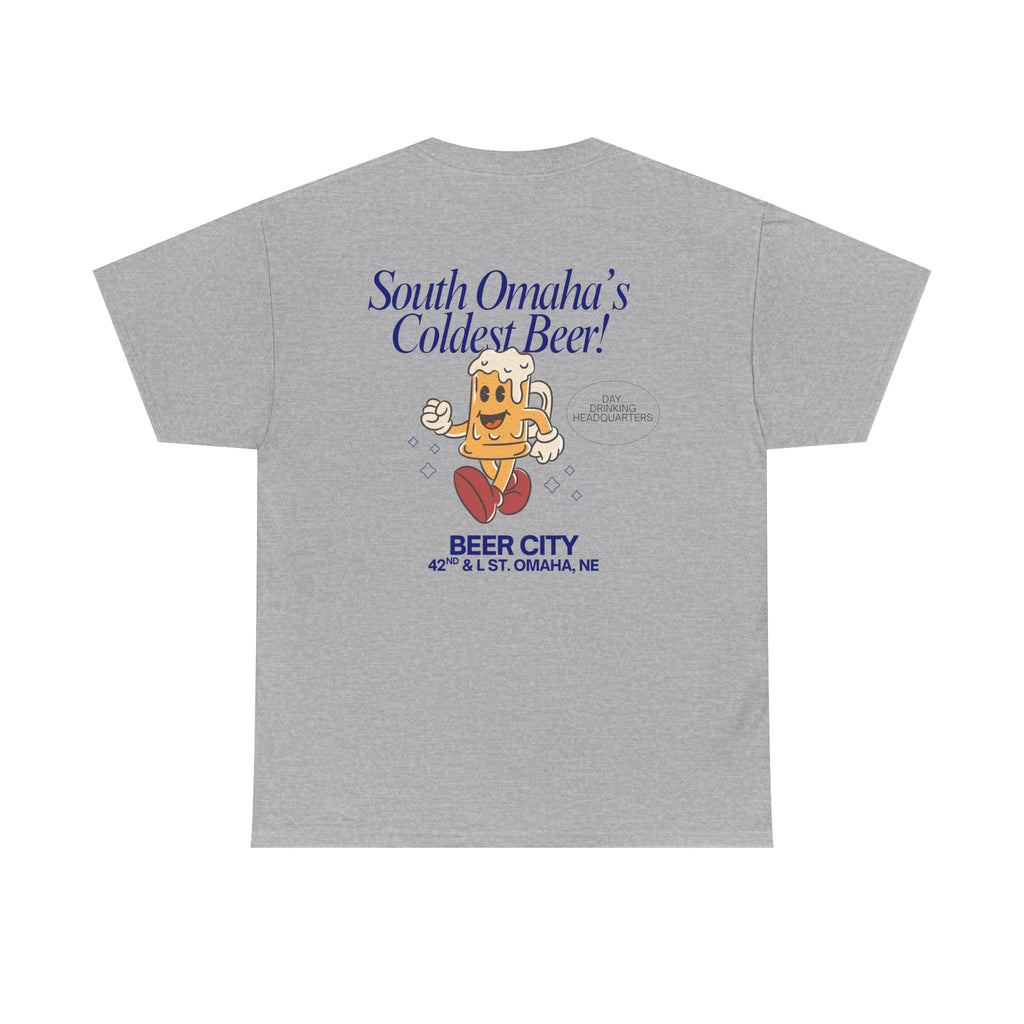 T-Shirt — 'South Omaha's Coldest Beer! Beer City' Retro Logo Tee