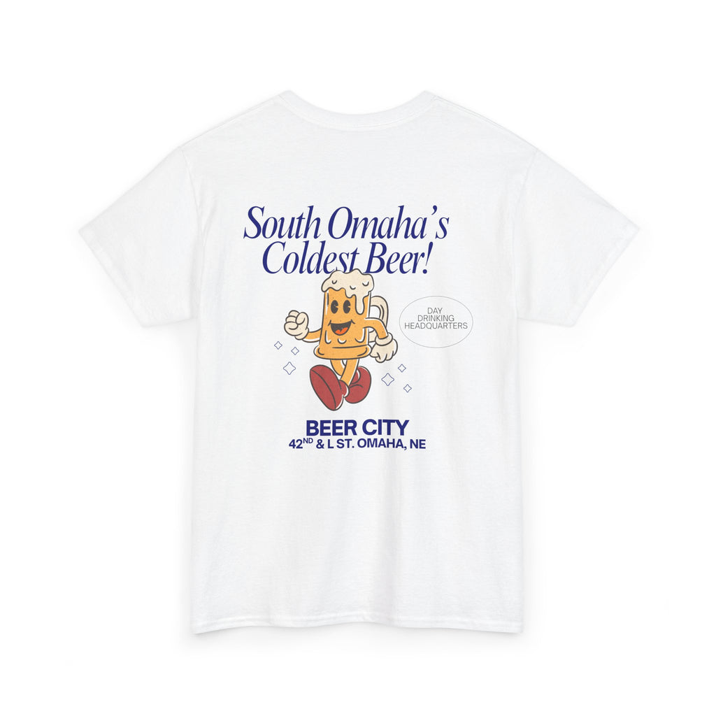 T-Shirt — 'South Omaha's Coldest Beer! Beer City' Retro Logo Tee