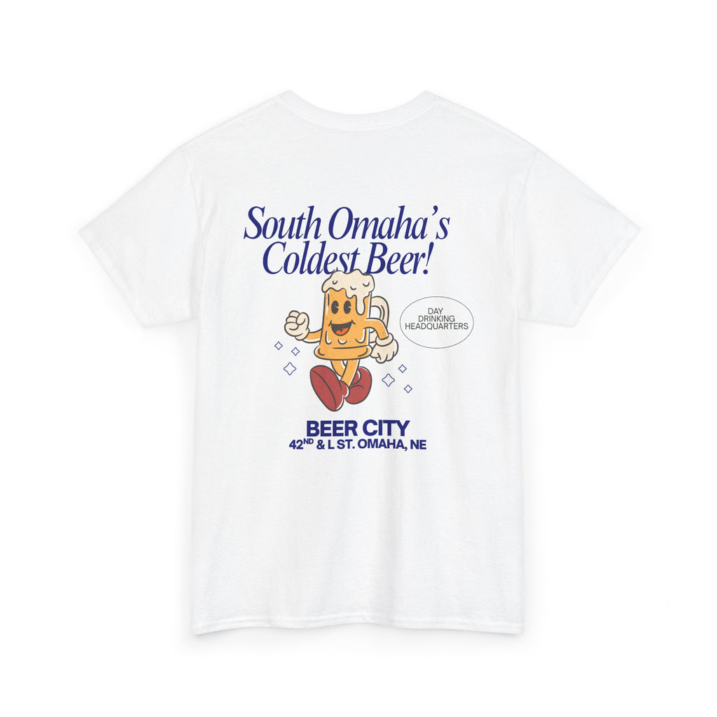 T-Shirt — 'South Omaha's Coldest Beer! Beer City' Retro Logo Tee